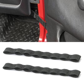 Quadratec Heavy Duty Adjustable Door Check Strap Set - Fits Jeep CJ, Wrangler TJ, YJ, JK, JL, LJU, JKU, & JLU 1955-2022 - Durable Nylon Door Straps - Adjustable Design with Multiple Stopping Points