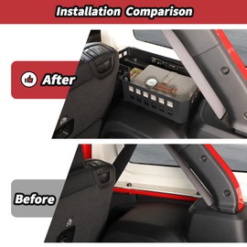 JeCar Aluminum Trunk Wheel Well Molle Storage Organizer for 2024+ Jeep Wrangler JL JLU 4-Door Interior Accessories Black (Passenger Side)