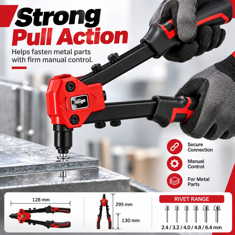 Manual Blind Rivet Gun for Metal Fastening – Labor-Saving Long-Handle
