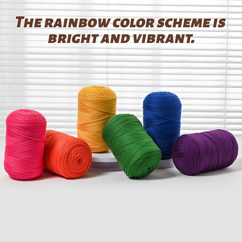 800G（228YDS） Tshirt Yarn for Crocheting，Chunky T-Shirt Yarn for Beginner Crochet