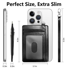 DHYYDSQZ Slim Minimalist Wallet for Men Women Small Credit Card Holder Wallet Front Pocket RFID Blocking Wallets Travel Thin Card Case with ID Window Card Organizer & Wristlet,Boston Terrier Dog