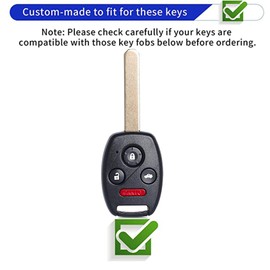 WENHENI Keyless Entry Systems Key for Honda Key Fob Cover Shell with Keychain Fit for 2003-2012 Honda Accord 2006-2013 Honda Civic EX 2009-2015 Honda Pilot 2005-2006 Honda CR-V (Gold-Pink)