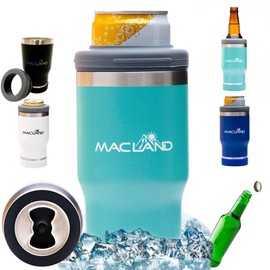 Macland Beer Can Cooler Insulated Slim Coozie, 12 oz Universal Can Cooler with Bottle Opener, Slim Coozie Beer Holder Gifts for Men and Women (Seafoam green)
