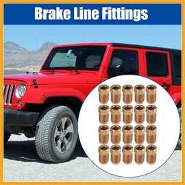 Partuto 20pcs M10x1.0 Threads Brake Line Nut Fittings for 3/16" Steel Brake Line Tubing for Car Replacement