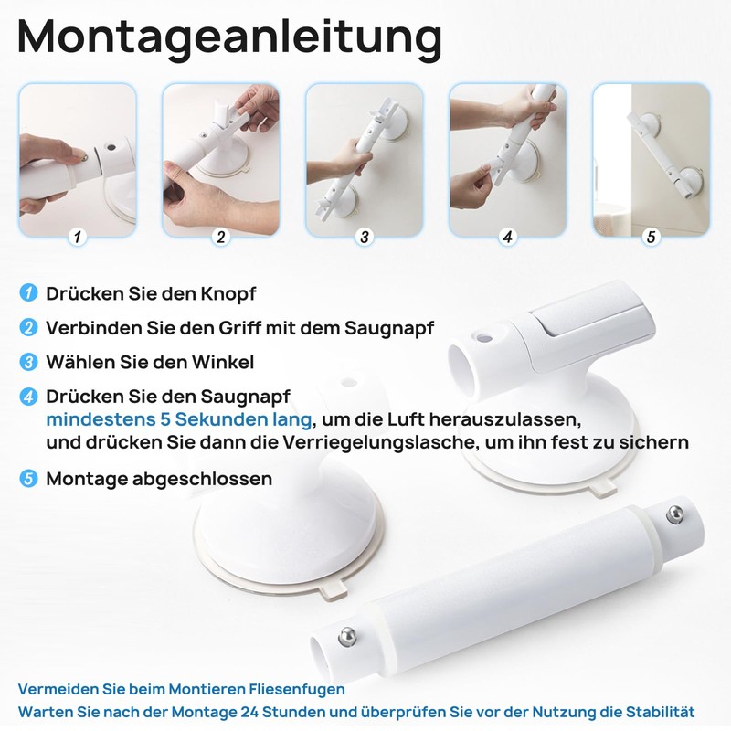 Shower Handle, No Drilling, up to 110 kg, Shower Handle