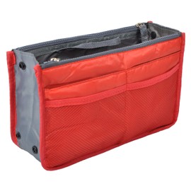 Vercord Purse Organizer,Insert Handbag Organizer Bag in Bag Red M