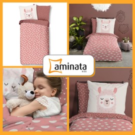 Aminata Kids children's cotton bed linen, with a zip, 135 cm x 200 cm