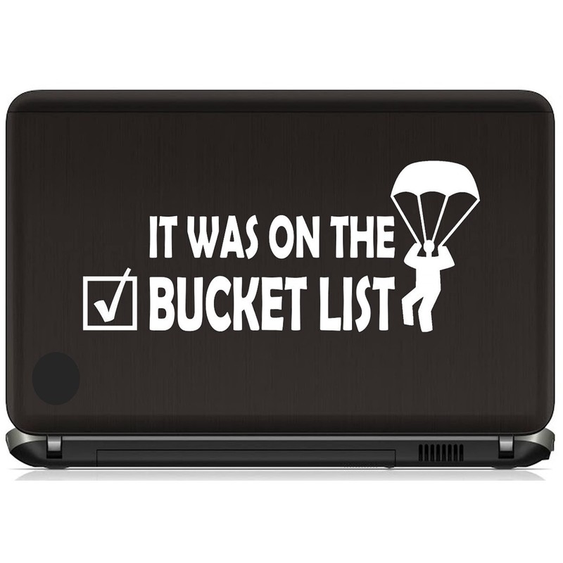 Skydiving Bucket List Parachute Decal Sticker for Car Window 8.0