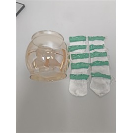 LVACODV 10-Pack Lantern Mantles & Amber Glass Globe Replacement, Compatible with Coleman 200a 242 249, Fits R690B051