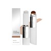 Color Changing Foundation Stick – Dual-Ended w/Detachable Brush, Collagen & Niacinamide, Medium-Full Coverage, Dewy Finish, Travel-Friendly(Dark Skin）