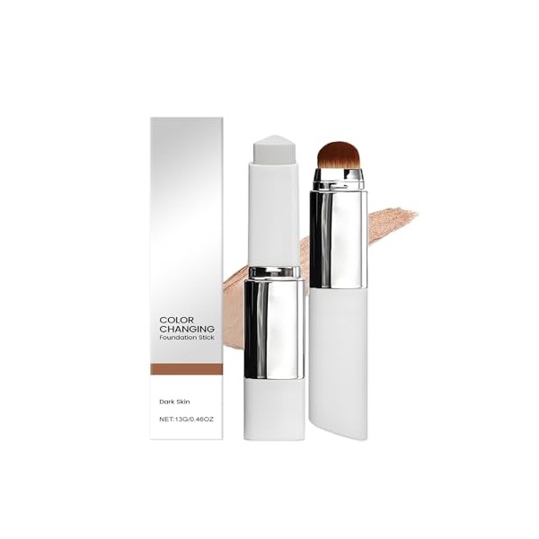 Color Changing Foundation Stick – Dual-Ended w/Detachable Brush, Collagen &