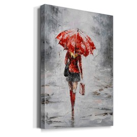 Renditions Gallery Woman in Red III Wall Art, Luxury Shopping Portrait Decor, Fashion and Glamour Artwork, Premium Gallery Wrapped Canvas, Ready to Hang, 18 in H x 27 in W, Made in America