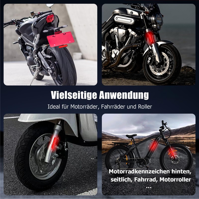 Ancable Motorcycle Reflector Set with T-Bracket and 3 Pieces 96