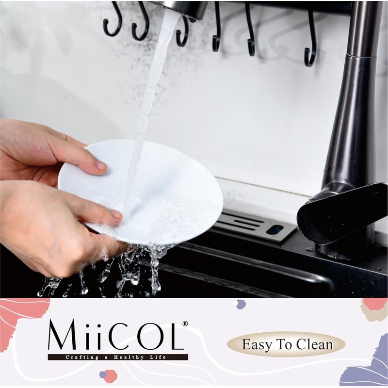 Miicol Small Dessert Plates Set of 6, Ceramic White Appetizer