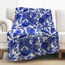 Levens - Manta de tortuga marina, regalo para mujeres y niñas, manta de tortuga azul, decoración temática de tortugas de animales oceánicos para recámara, sofá y sofá, manta de franela suave y