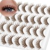 Obeyalash Brown Eyelashes, Cat Eye Lashes, 3D Fluffy Eyelashes, Natural