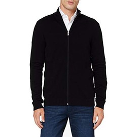 SELECTED HOMME Men's Zip-Up Cardigan, Black (Black)