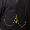 Gold Colour Double Albert Pocket Watch Chain With Locket Pendant