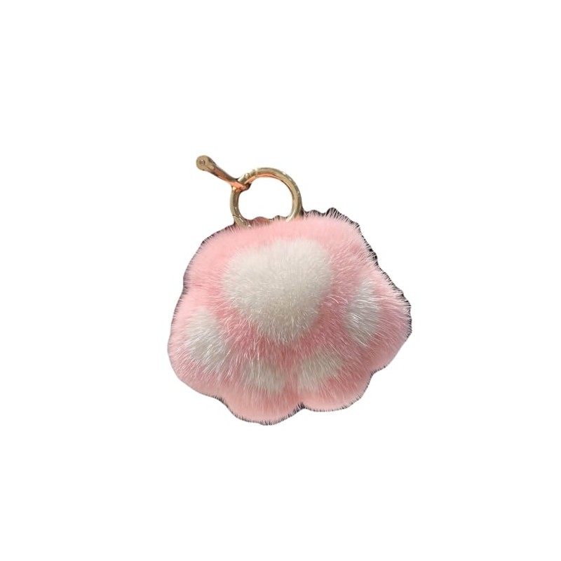AVANCE Women's Paw Dog Cat Fur Charm Key Ring Cute