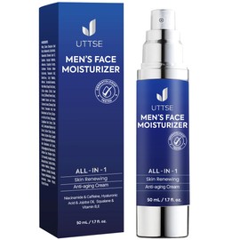 6-in-1 Face Cream for Men: Anti Aging & Wrinkle Cream for Men with Collagen, Hyaluronic Acid, Vitamins E & B, Shea Butter - Dark Spots Remover & Eye Bags Treatment - 1.7 oz.
