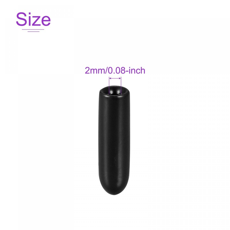 sourcing map 100 Pack 2mm ID Black Screw Thread Protectors