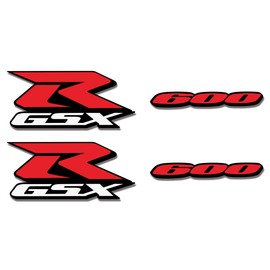 Sticker GSXR 600 Fairing Decal Compatible with Suzuki GSXR 600 k5 k6 k7 k8 k9 L1 2006-2019 Motorcycle GSX-R Fairing Kit Stickers Decals/Vinyl 5.1"x2.28"/600 Decal 5.9" x0.82(Red White)
