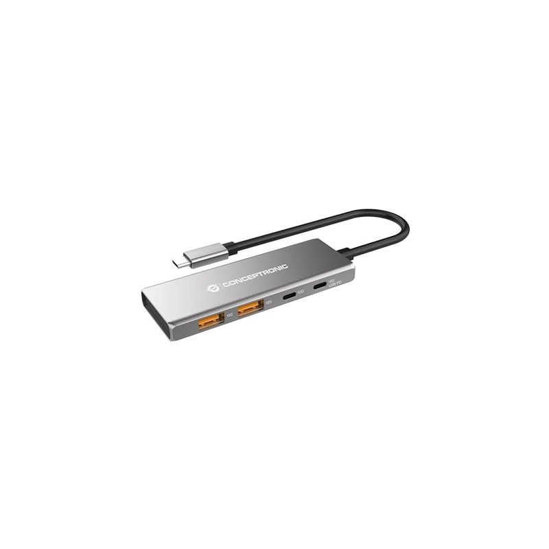 CONCEPTRONIC HUBBIES15G 4-Port USB 3.2 Gen 2 Hub, 10Gbps, USB-C