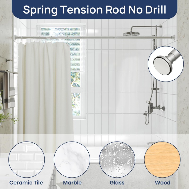 ENJOYBASICS Shower Curtain Rod 30 to 88 Inches, 1 Inch