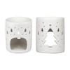 White Christmas Tree-Snowflake Ceramic Decor Wax Melt Burner Tea Light
