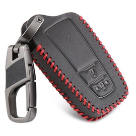 ontto Leather Car Key fob Cover Fit for Toyota CHR RAV4 Camry C-HR Corolla Prado Prius 2016 2017 2018 2019 2020 Key case Key Bag Keyring Smart Key Holder Keychain Accessories 2 Buttons Red