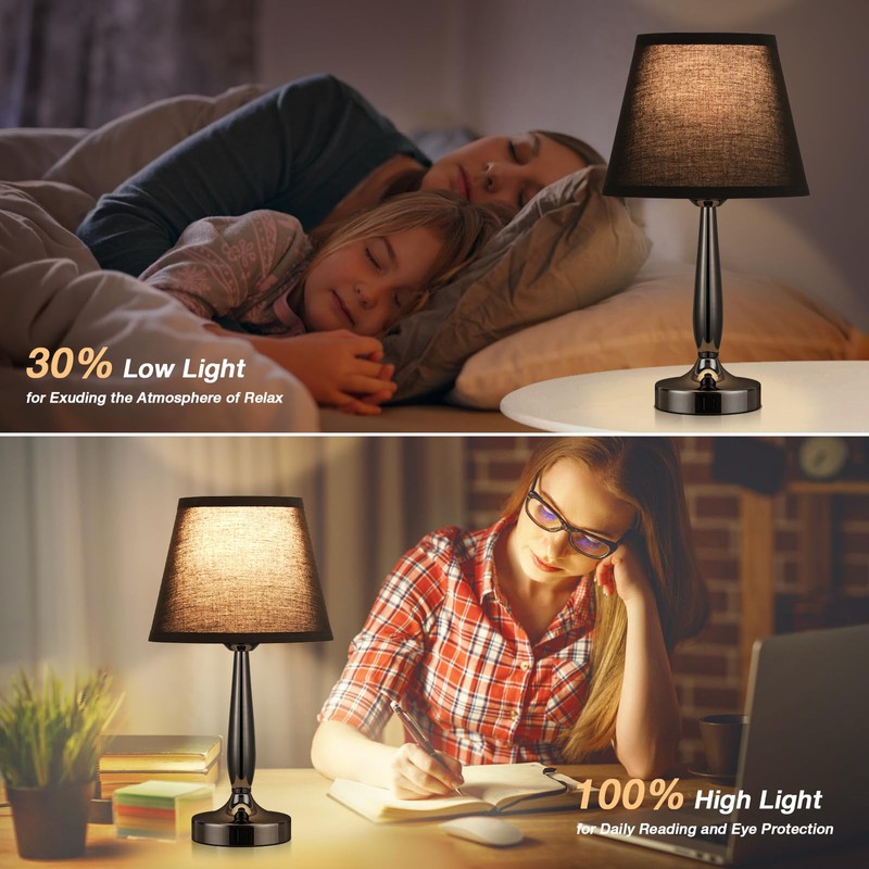 Kakanuo Touch Bedside Lamp for Bedroom with USB C Port,