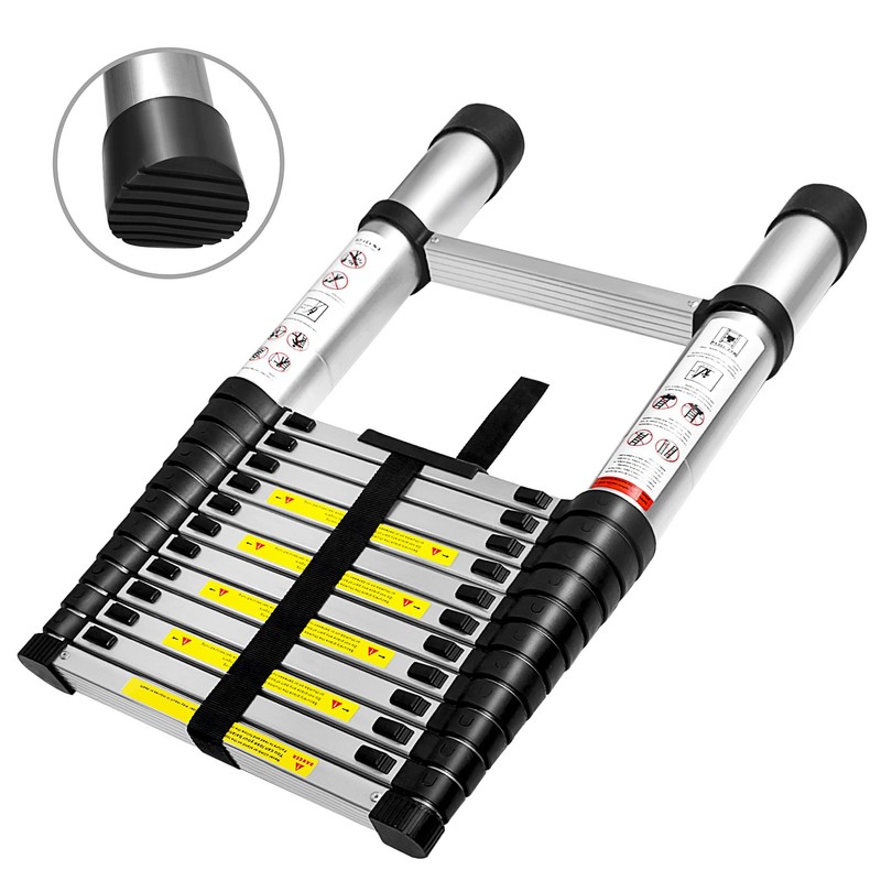 12.5ft Telescoping Ladder Aluminum Extendable Ladder Collapsible Locking Mechanism for
