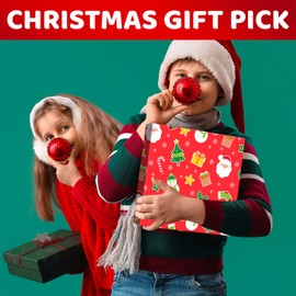 HAPPYPOP Christmas Cow Socks for Kids - Red Christmas Stocking Stuffers Xmas Gifts 2-3 Years Old, with Greeting Card