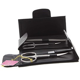 Nail Manicure Set, 4 Pieces Case Leather with Superfine Instruments.