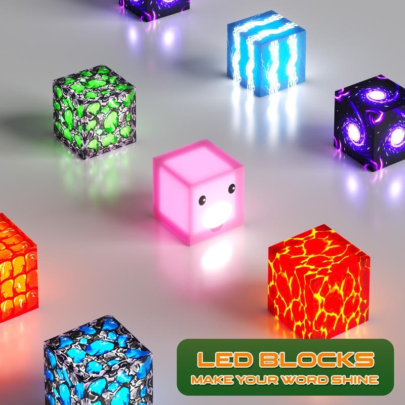 Magnetic Blocks 150PCS Magnetic Building, Light Up Magnet Cubes, STEM