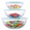 Luvan Glass Mixing Bowls with Lids Set(3.7QT, 2.1QT, 1.1QT),3PC Glass
