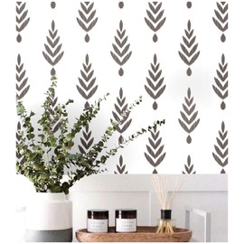 Blooming Wall Neutral Peel and Stick Wallpaper Little Trees Sapling Geometry Self-Adhesive Prepasted Wall Paper Wall Decor (17.7“x118”)