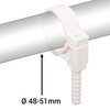 (4 pcs) White Plastic Clamps for 48-51 mm Pipes, Hose