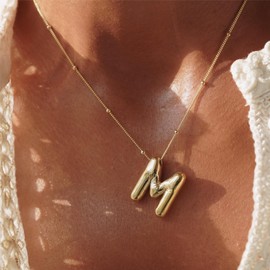 VCCKNB JEWELRY Initial Necklaces for Women and Girls, 14K Gold Plated, Letter Pendant Necklace from A-Z, Monogram Necklaces, Alphabet Initial Jewelry, Dainty, Trendy, 14K Gold Plated