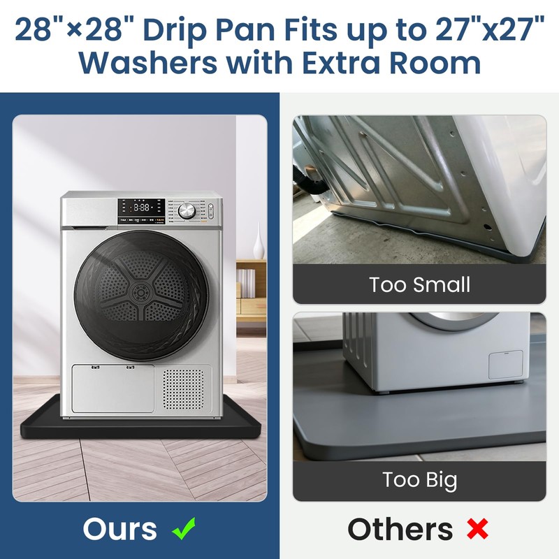 28 x 28 inch Large Thickened Silicone Washing Machine Drain