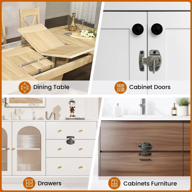 Ziuzi 6 Sets Table Leaf Latch Lock Hardware Heavy Duty