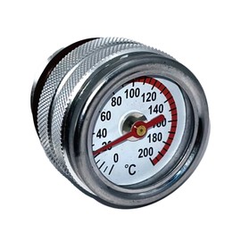 LISPHOS General Purpose Oil Thermometer Motorcycle Oil Temp Meter Zephyr ZRX Barrios Analog Oil Temperature M30 x P1.5 Motorcycles Two Wheels (Black)