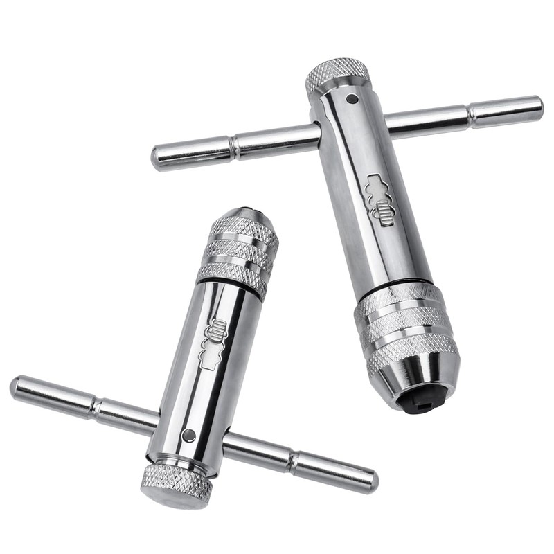 Mesee 2 Pieces T-Handle Ratchet Tap Wrench Set, Adjustable Ratcheting