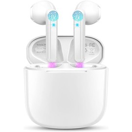 Wireless Earbud, Bluetooth Headphones 5.3 Mini Bluetooth Earbud, Deep Bass Stereo Wireless Earphones in Ear Sport 40H USB-C Charging Case, ENC Noise Cancelling Ear Buds with 4 ENC Mic Dual LED Display