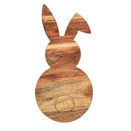 Affinity Decor Bunny Shaped Wooden Serving Board, Wood Cutting Board for Kitchen, Organic Wooden Charcuterie Boards, Easter Serving Platter for Cheese and Food, 14.5" x 7.5"