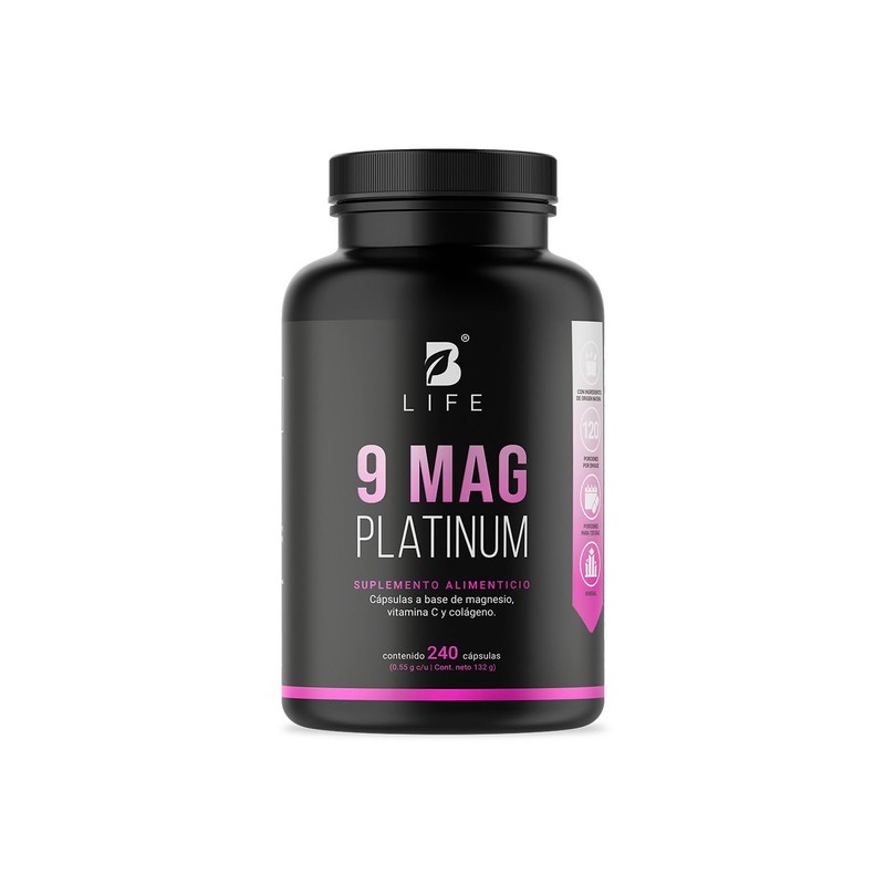 B Life Mezcla de 9 Magnesios Premium con 240 cápsulas