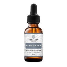 Vitality Extracts Peaceful Pup Essential Oil Blend - 30ml, Natural Calm, Ease Worries & Stress, Aromatherapy, Lavender, Lemon, in Almond Oil Base