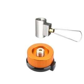 Butane filling adapter, camping stove burner gas filling adapter, butane propane adapter with exhaust pressure button, very suitable for propane tank/camping stove adapter. (Brass color 2, C)