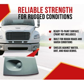 Mytee Products Front Bumper End Cap, Left, White Without Fog GHT Holes Fits Freightner M2 2005-2023, Replaces 2126517-000F, FRT2126517000F, PF2126517-000F, WA128-0363, 740345 OEM