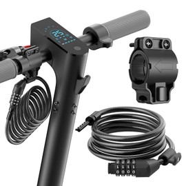 Cable Lock with Holder,Scooter Lock for Electric Scooter Adults, Bike Lock with 4 Digit Resettable Combination, 5.9 FEET Long,0.39in Diameter
